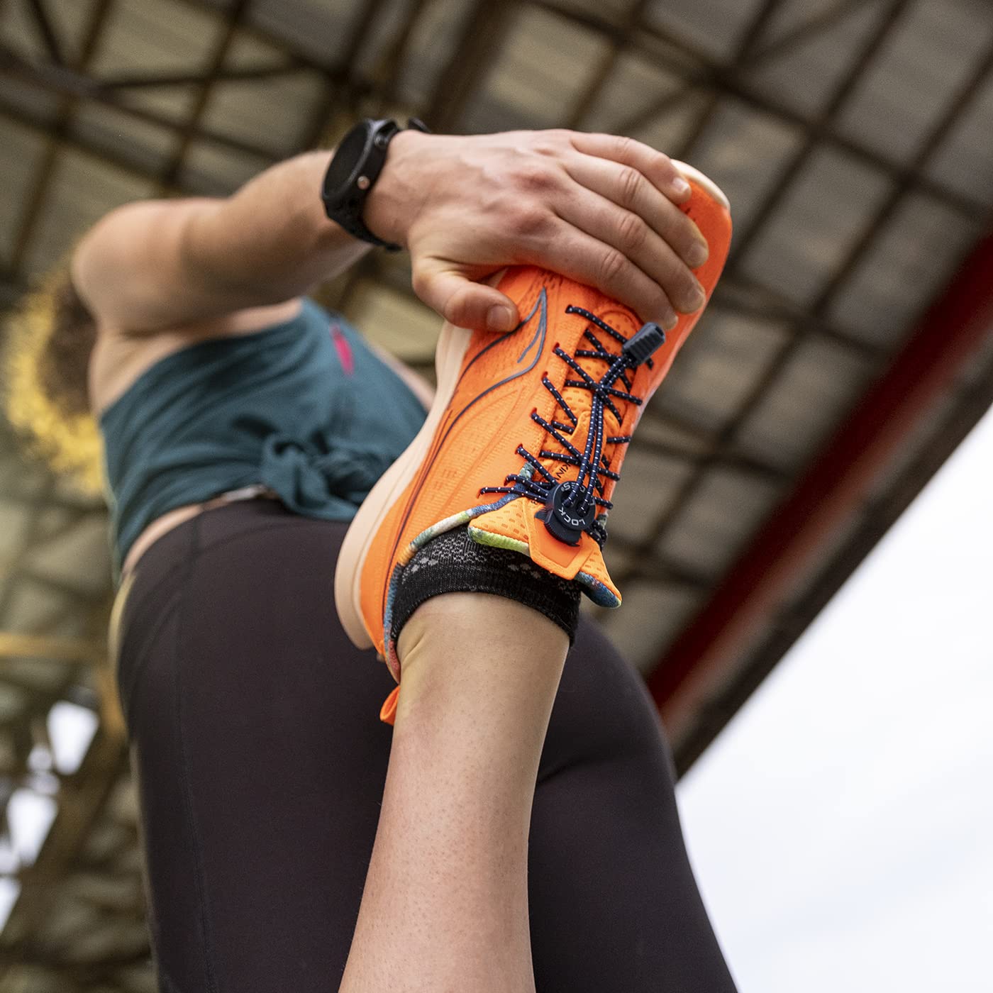 LOCK LACES (Elastic No Tie Shoelaces) (Navy Blue, 48-Inch)