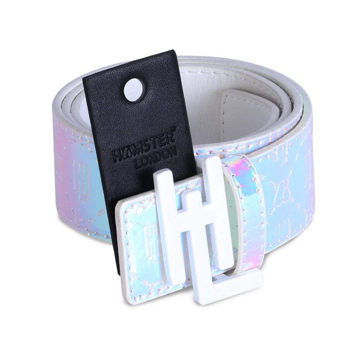 Hamster London Raver Shiny Belt With White Hl Buckle (Medium, Length: 40) 40
