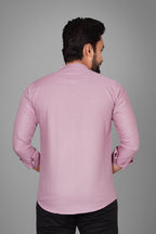 Besix MenS Regular Fit Solid Cotton Shirt | Chinese Collar | Casual | Plain | Branded | Mandarin Collar | Full Sleeve | Summer