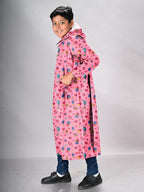 Lux Venus Boys Printed Raincoat With School Bag Cover