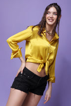 POPWINGS Satin Shirts for Women | Stylish Western | Regular Fit, Full-Sleeves, Casual & Semi-Formal