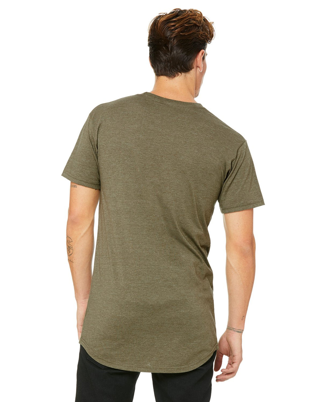 Mens Long Body Urban T-Shirt - WHITE - S(D0102H7WYR8)