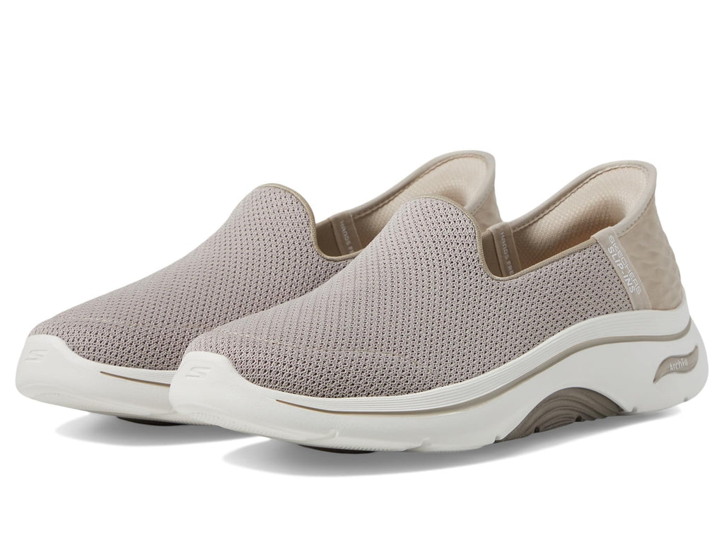 Skechers Women's Go Walk Arch Fit 2.0 Delara Hands Free Slip-Ins Sneaker, Taupe, 9