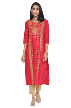 Aurelia Womens Viscose Blend Regular Kurta (21AUA12386-503327_RED_XS)