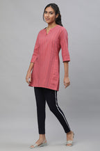 Aurelia Women Dubarry Majolica Blue Yarn Dyed Cotton Blend Kurti_23Aua30319-703383