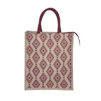 Daffodil Jute Bags For Lunch | Tote Bag | Handcrafted Diamond Print Bag | Eco Friendly Carry Bag | Durable Bags for Men & Women  30.48