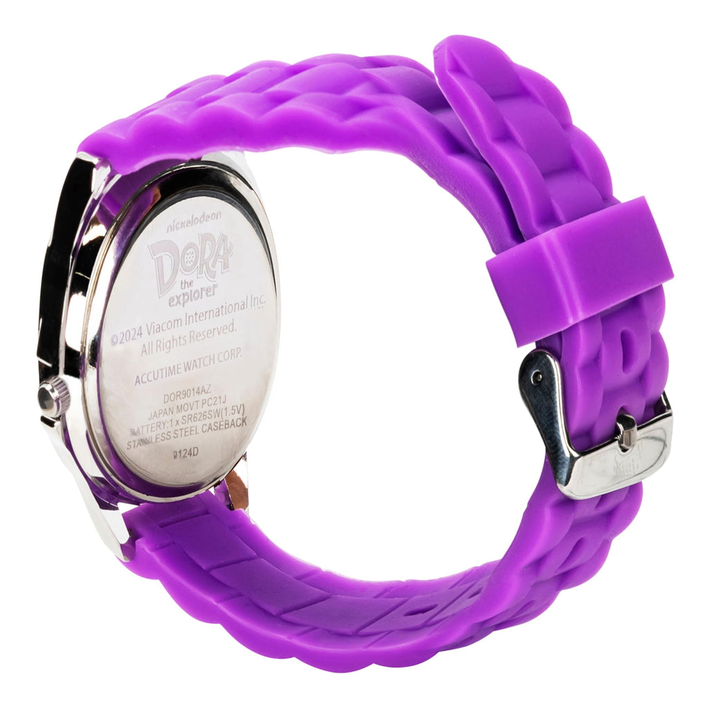 Dora the Explorer by Nickelodeon Analog Quartz Watch for Kids - Purple Time-Teaching Watch with Easy-Read Dial