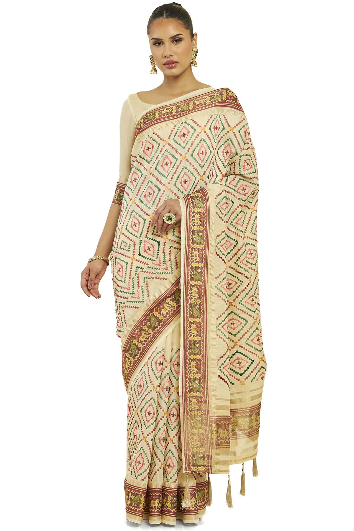 Soch Women Silk Geometric Saree