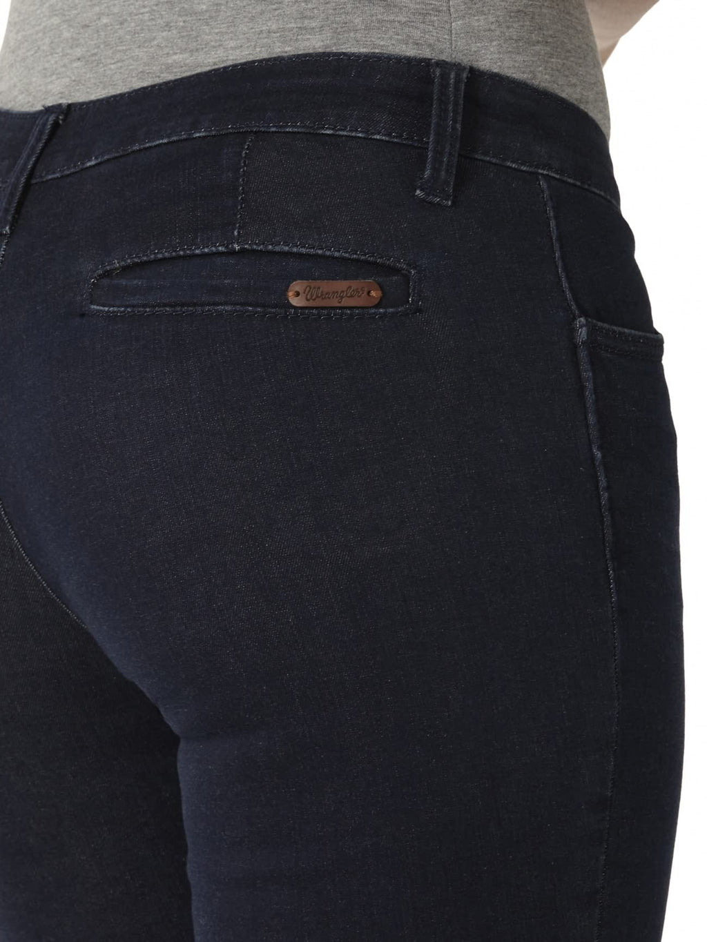 Wrangler Women's Retro Mae Mid Rise Wide Leg Trouser Jean, Dark Blue, 9 Long