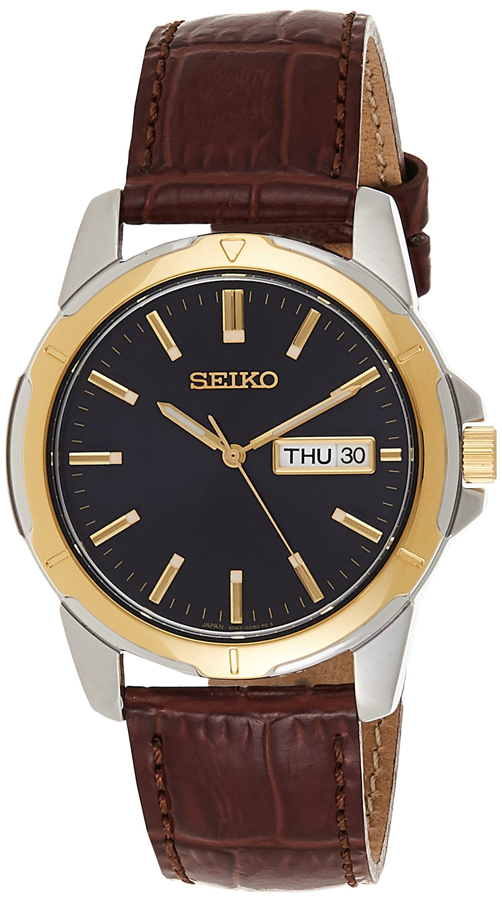 Seiko Essentials Quartz Black Dial Mens Watch SUR360