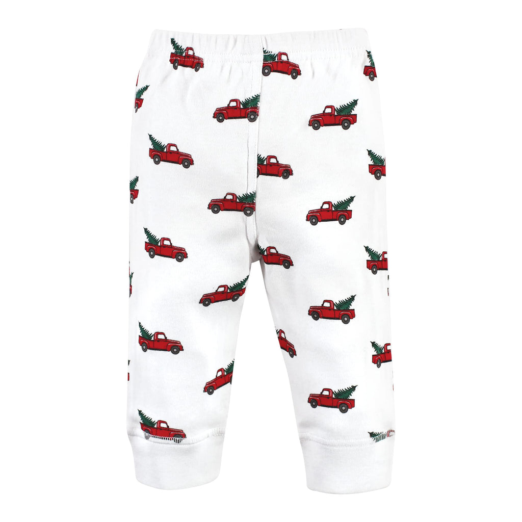 Hudson Baby Unisex Baby Cotton Pants and Leggings, Christmas Tree Truck, 0-3 Months
