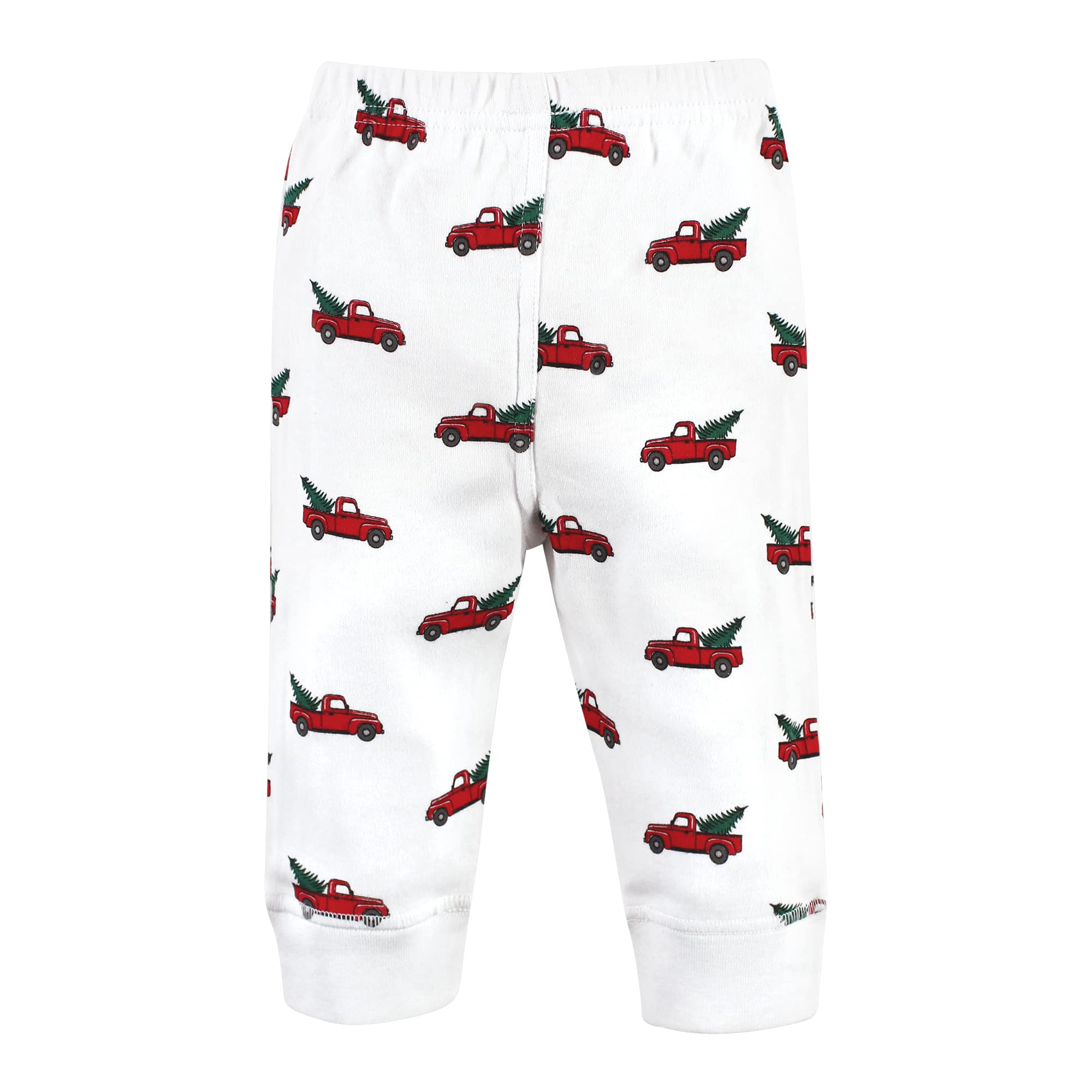 Hudson Baby Unisex Baby Cotton Pants and Leggings, Christmas Tree Truck, 0-3 Months