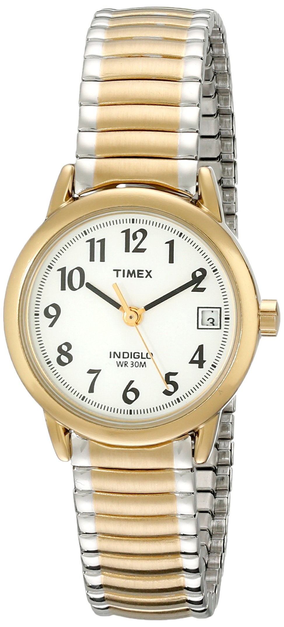 Timex Women's Easy Reader 25mm Watch - Two-Tone Case White Dial with Expansion Band