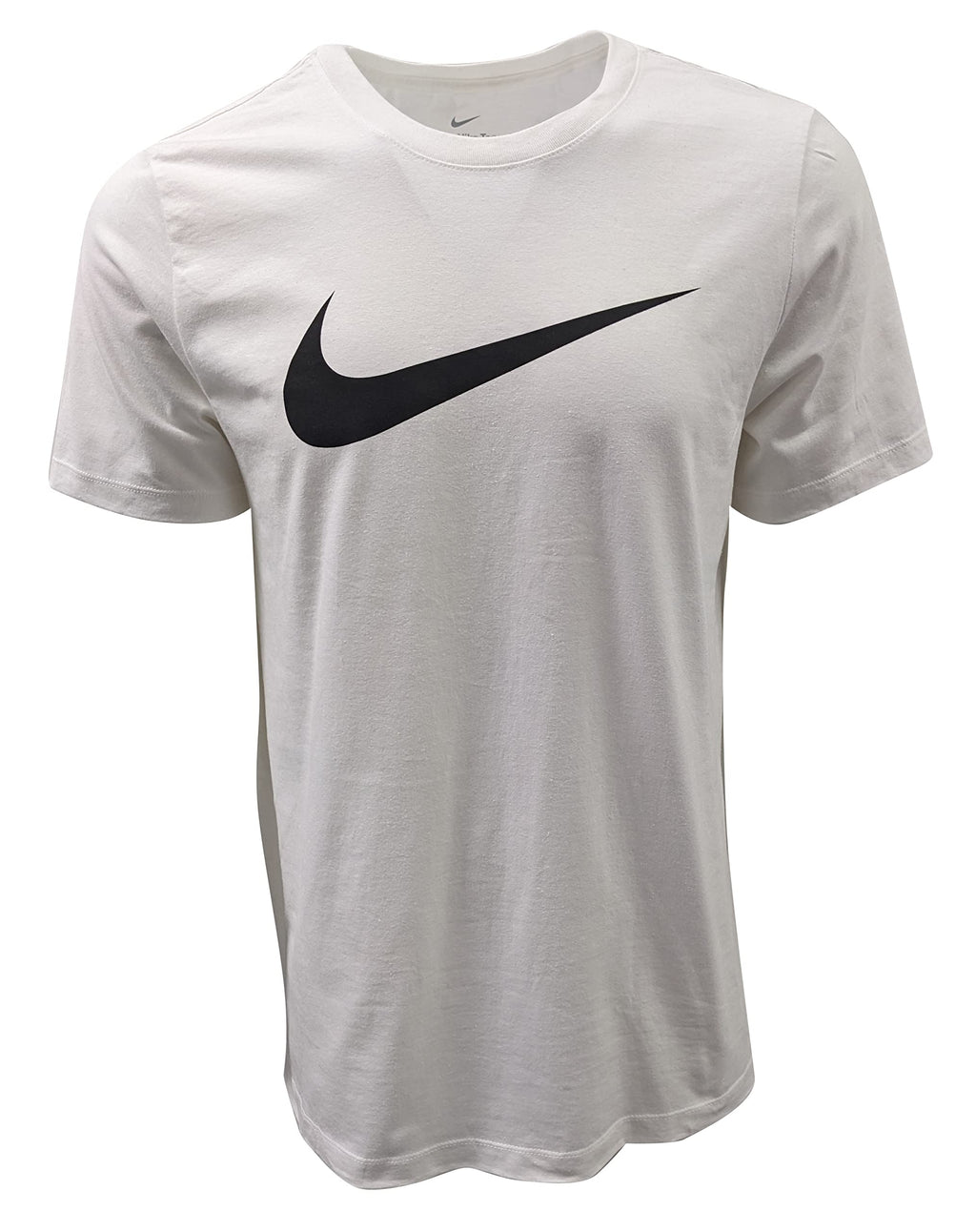 Nike Men's Sportswear Swoosh T-Shirts (Large, White (Black Logo))