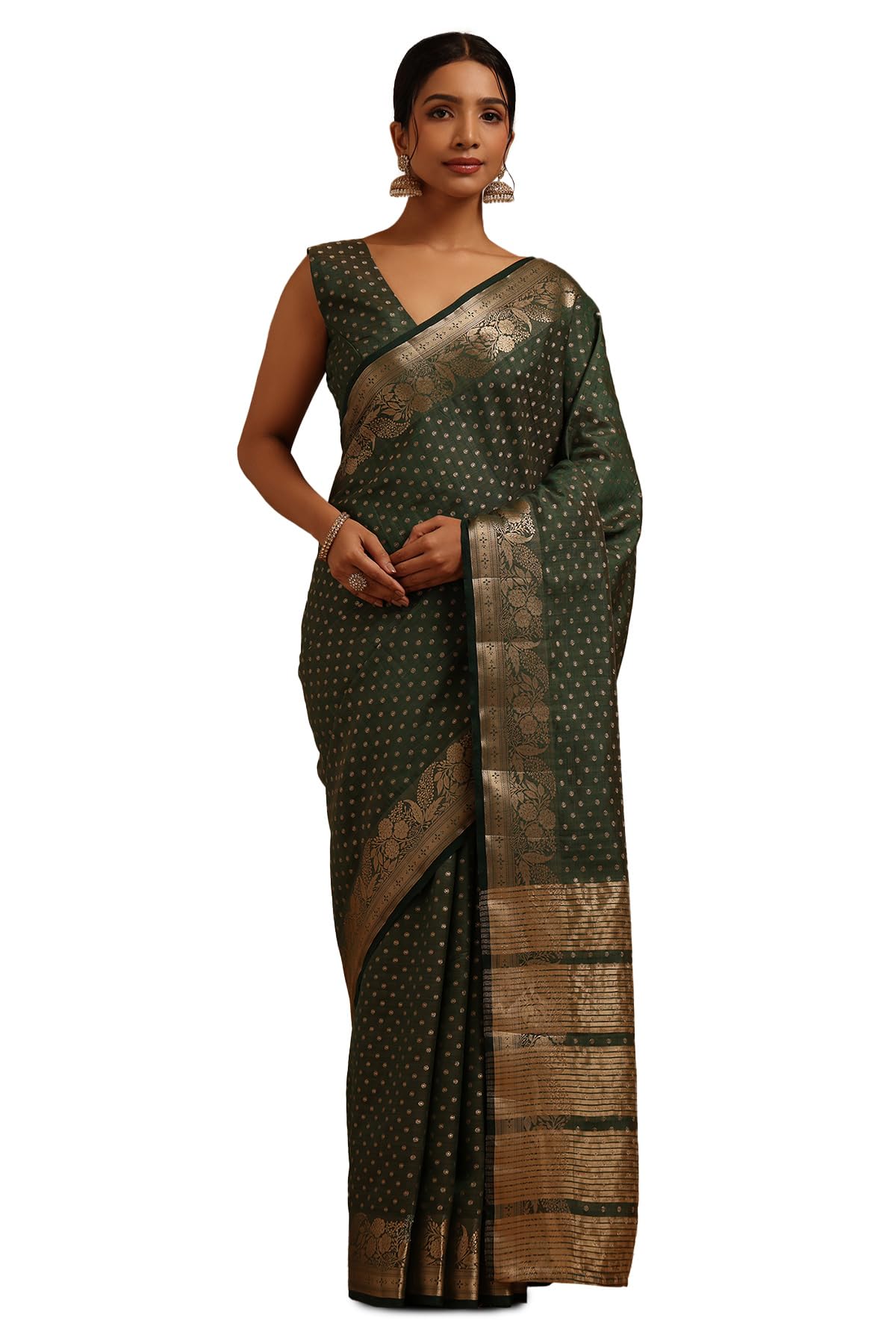 Soch Women Art Silk Geometric Zari Woven Saree