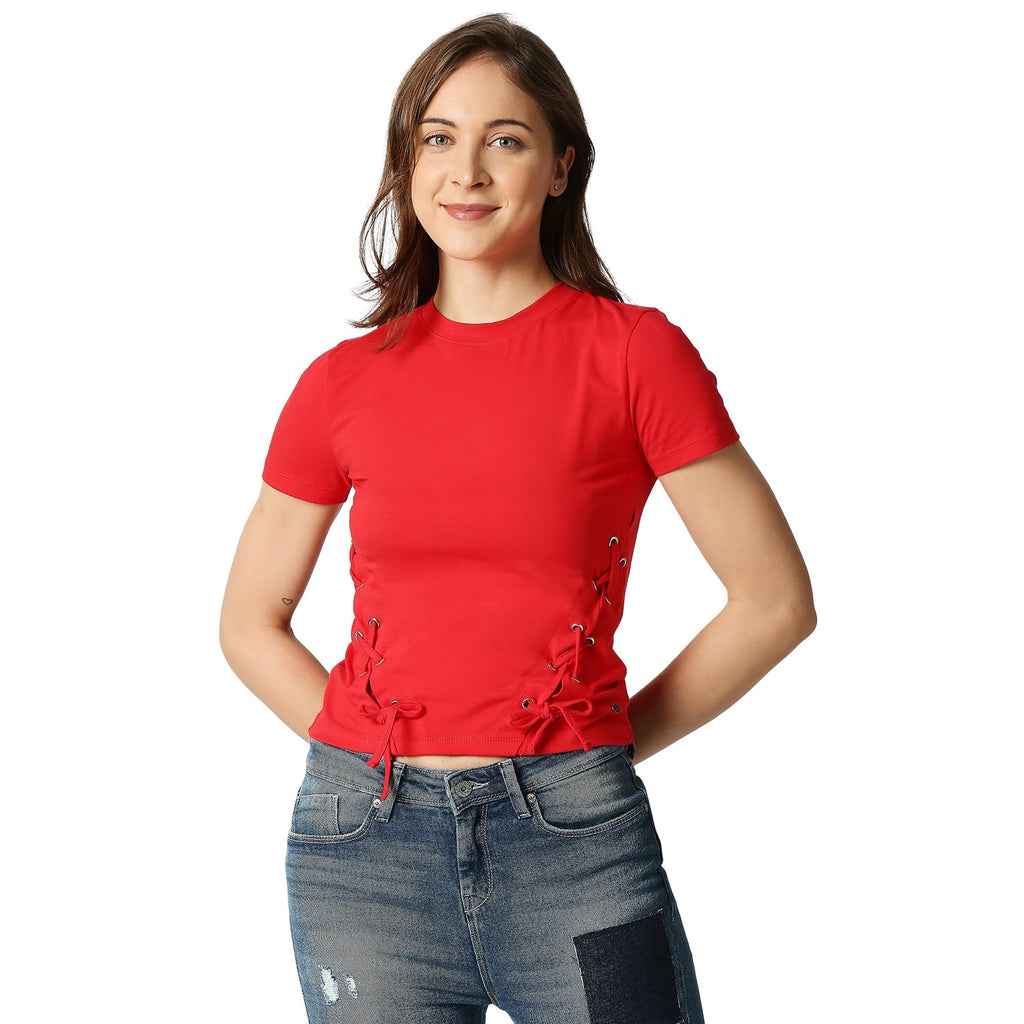 Pepe Jeans WomenS Regular Fit Solid T-Shirts