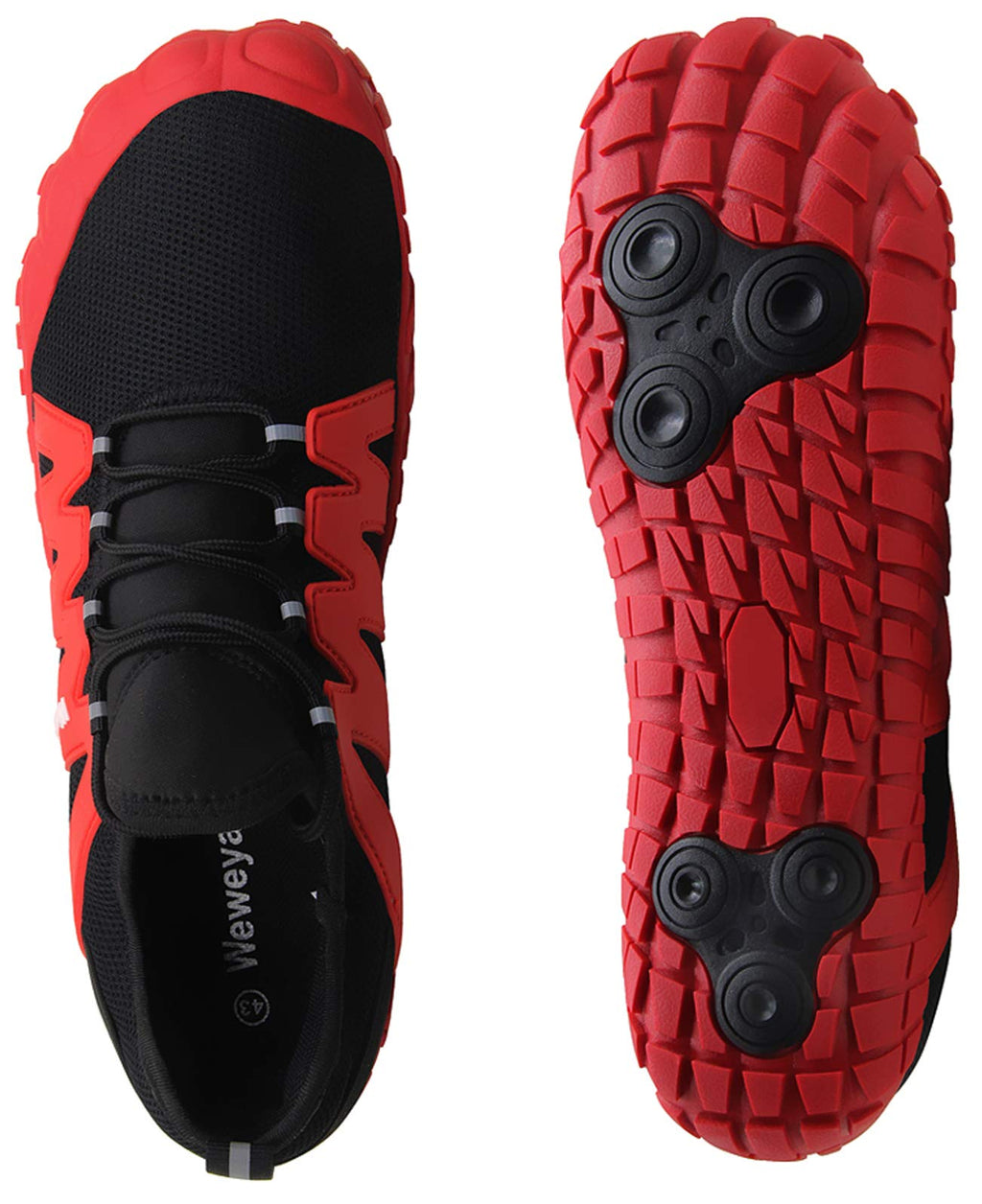 Weweya Barefoot Shoes Men Minimalist Running Cross Training Shoe Size 13 Black Red