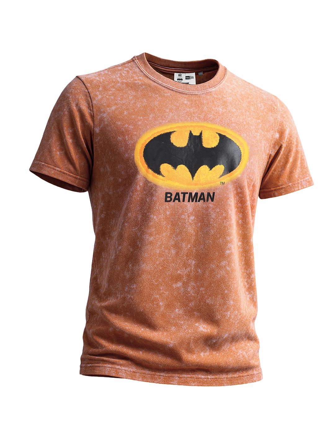 The Indian Garage Co Mens Boxy Half Sleeves Batman Crew Neck T-Shirt