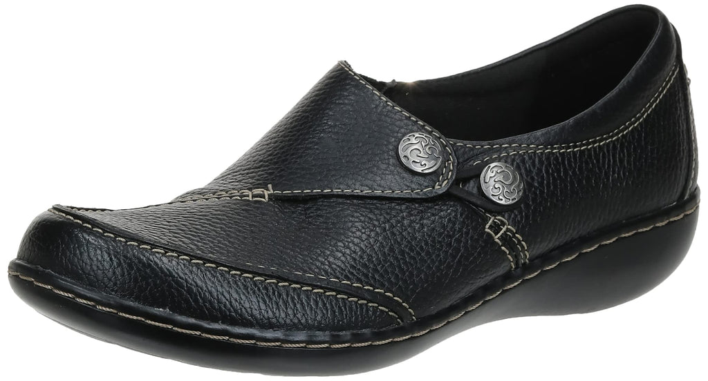 Clarks Women's Ashland Lane Q Slip-On Loafer, Black, 12 M US
