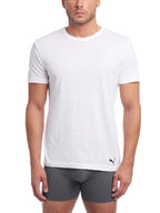 PUMA mens Men's 3 Pack Crew Neck T-shirts Undershirt, White, Small US