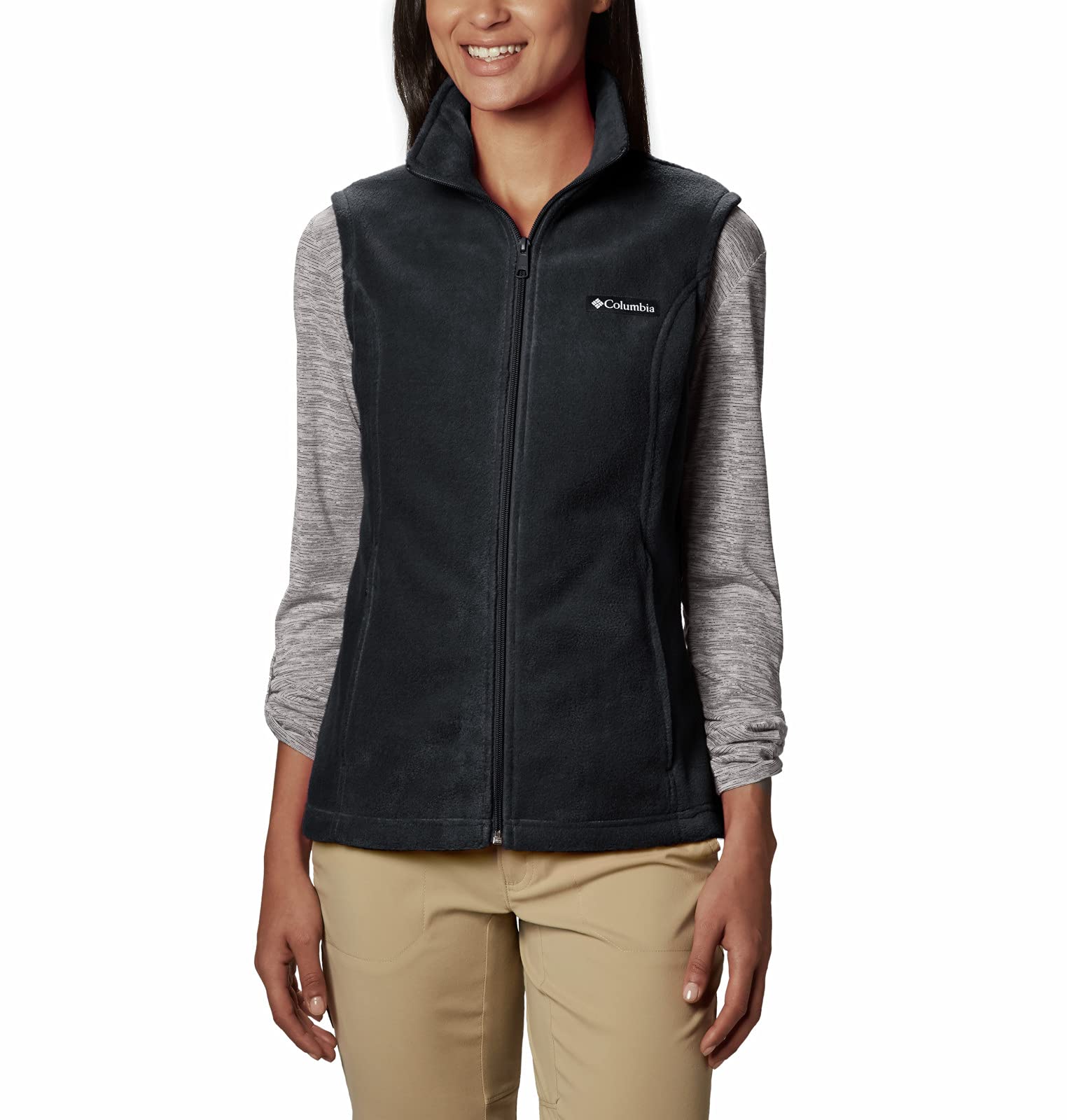 columbia Womens Benton Springs Vest, Black, 1X Plus