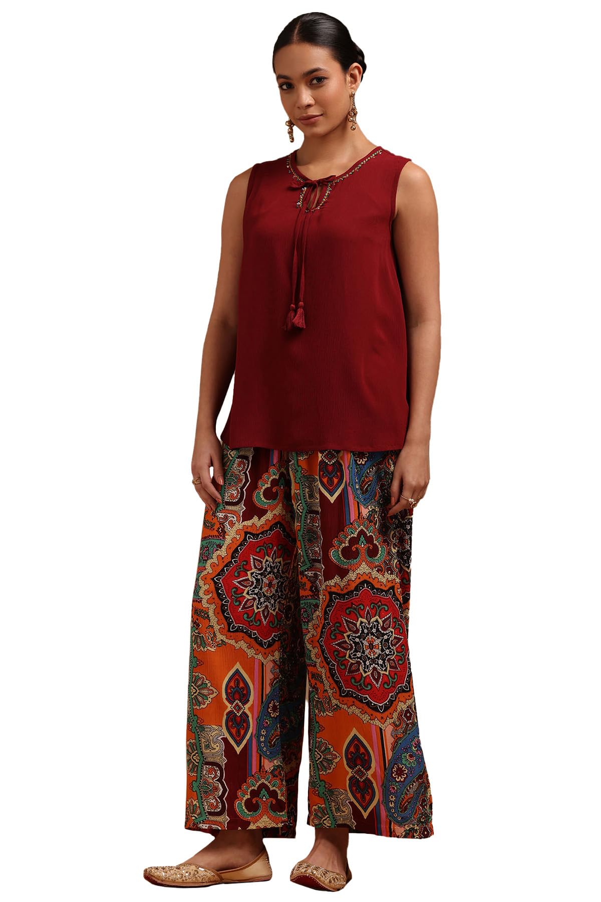Soch Women Rayon Thread Work Palazzo