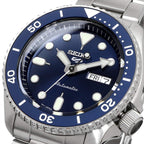 SEIKO SRPD51 Automatic Watch for Men - 5 Sports - Blue Sunray Dial, Day/Date Calendar, LumiBrite Hands and Markers, and Rotating