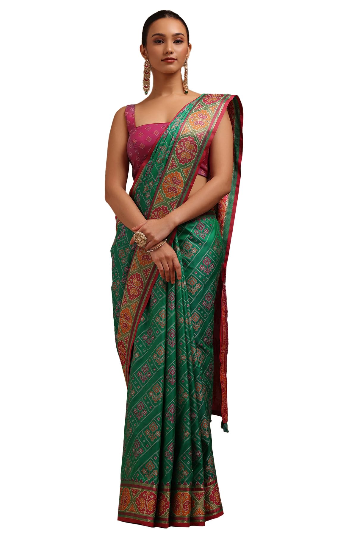 Soch Women Silk Blend Woven Design Saree with Thread Work
