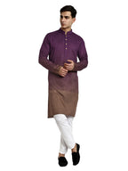 Vardha MenS Cotton Chikankari Embroidered And Sequence Full Sleeve Knee Length Casual Kurta For All Occations Like Wedding, Off