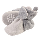 Luvable Friends Unisex Baby Cozy Fleece Booties, Neutral Gray Light Gray, 0-6 Months