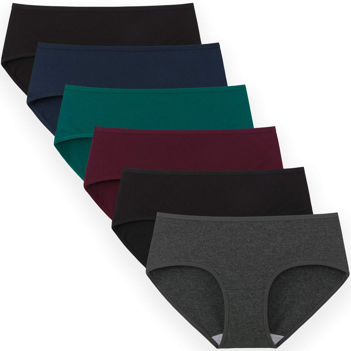 Innersy Womens Underwear Cotton Hipster Panties Regular & Plus Size 6Pack, Dark Vintage, XxLarge 2