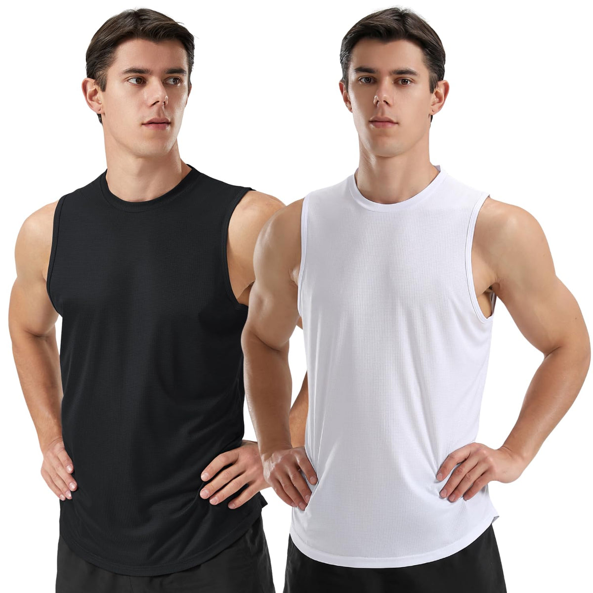 Vastravibes MenS Gym Vest Sleeveless Tank Top | Moisture Wicking Quick Dry Workout Tshirt | Running Fitness Sports Activewear (I