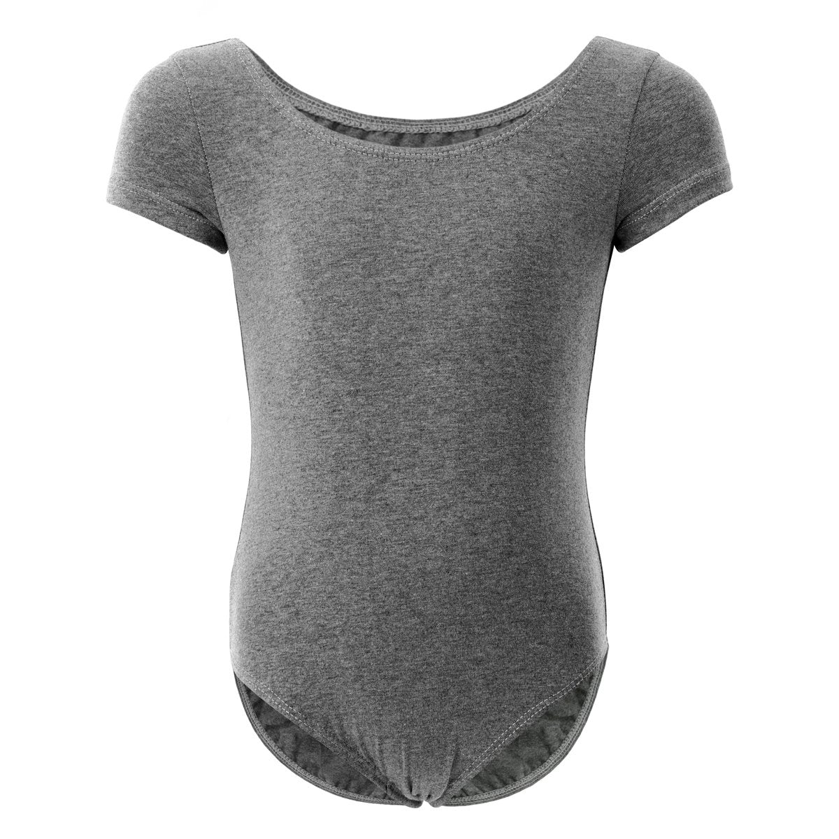 WEGETIT Gymnastics Leotards for Girls Ballet Dance Toddler Outfit Short Sleeve Bodysuit 2T 3T 4T Gray (2-4 Years)