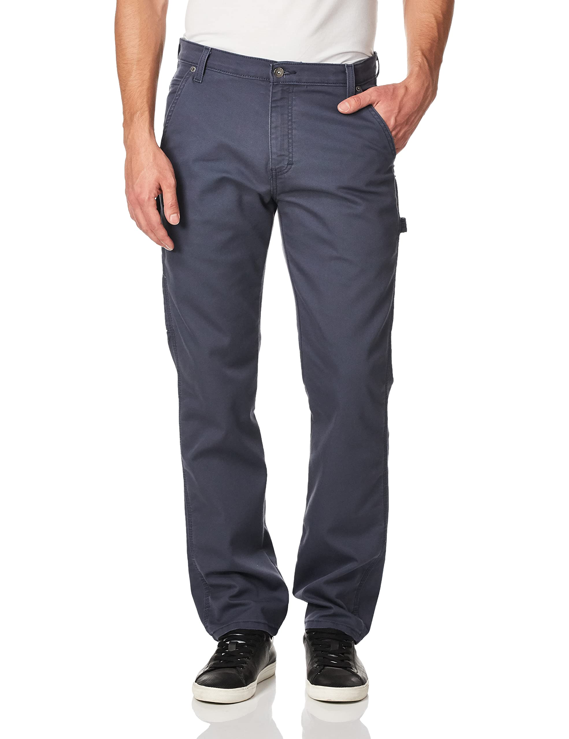 Dickies Men's Regular Tough Max Duck Carpenter Pant, Stonewashed Diesel Gray, 38W x 32L