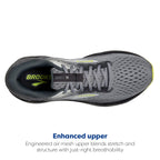 Brooks Mens Ghost 16 Neutral Running Shoe - Primer/Grey/Lime - 15 Wide