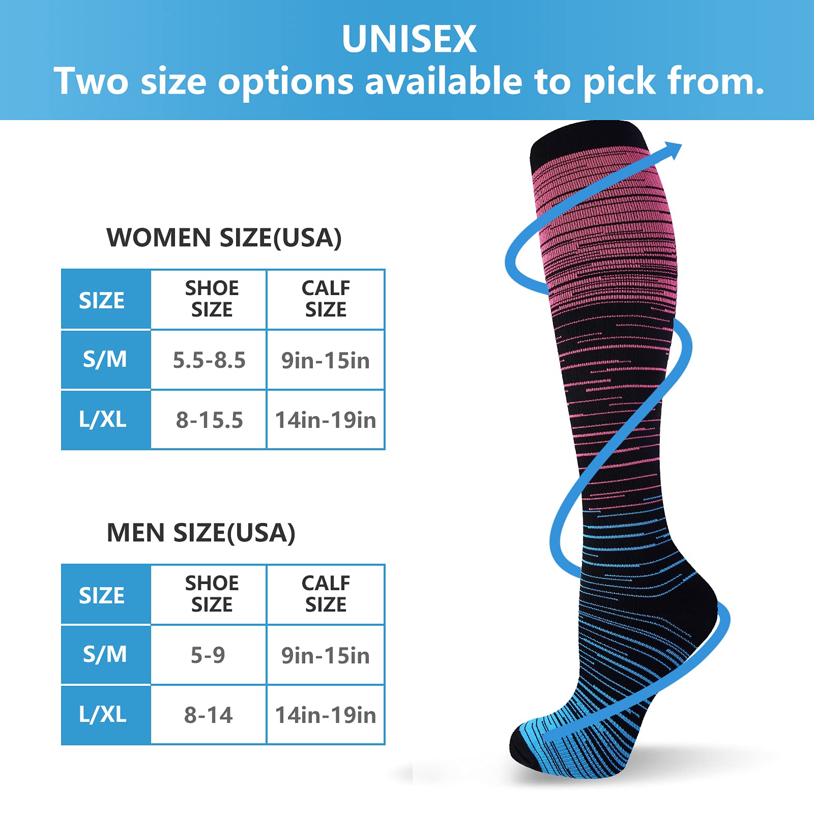 bropite Compression Socks for Women & Men Circulation-Compression Socks 20-30 mmhg-Best for Running,Medical,Nurse,Travel