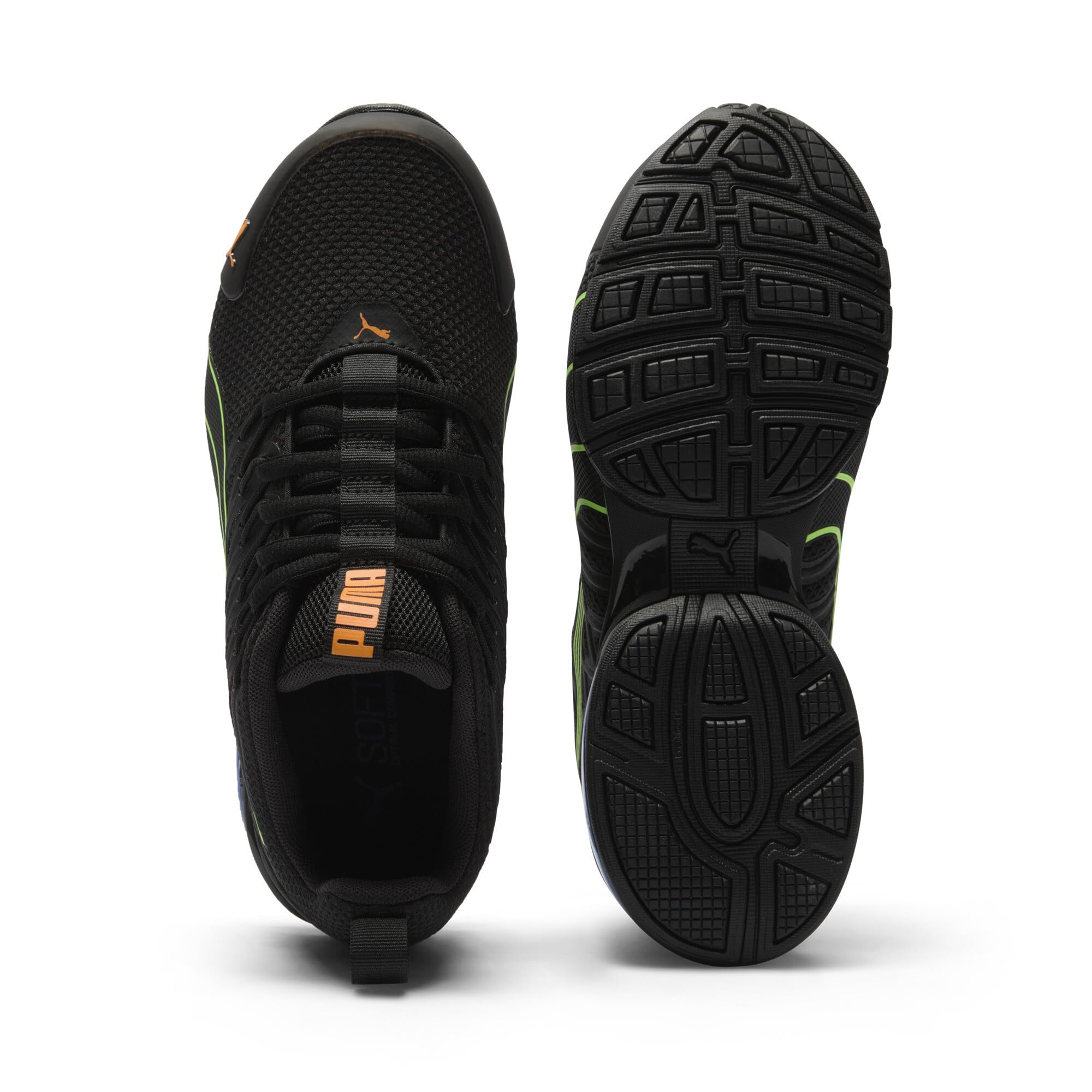 PUMA Voltaic EVO Sneaker, Black-Green Glare, 5.5 US Unisex Big Kid