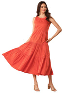 Libas WomenS Cotton Floor Length Dress (29843_Orange