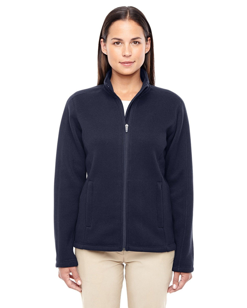 Ladies Bristol Full-Zip Sweater Fleece Jacket - gREY HEATHER - XS(D0102H7NJW2)