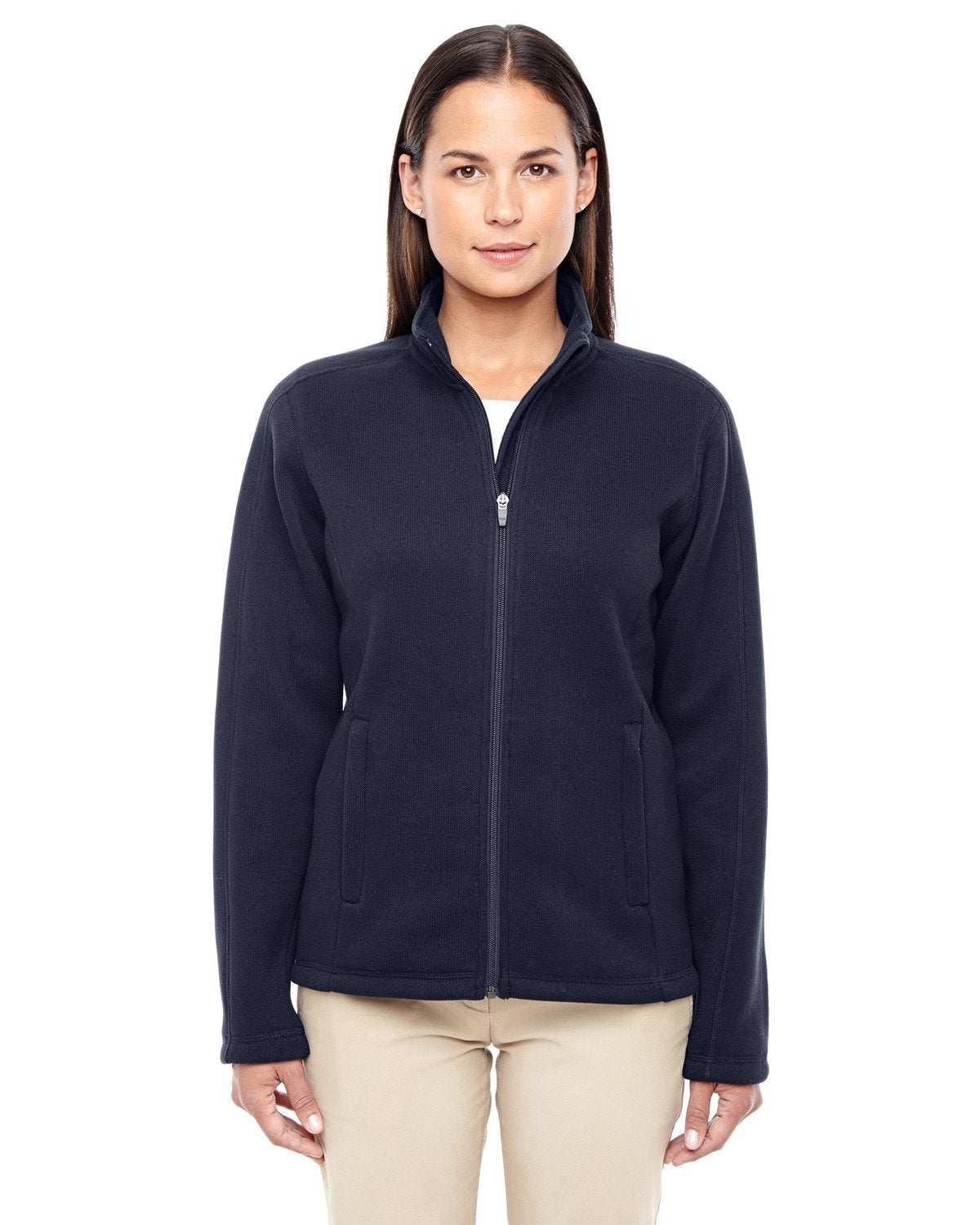 Ladies Bristol Full-Zip Sweater Fleece Jacket - gREY HEATHER - XS(D0102H7NJW2)