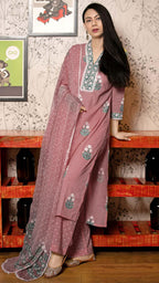 ANNI DESIGNER Womens Rayon Viscose Printed Straight Kurta with Pant & Dupatta (Belagavi Purple-VKS01_XL_Purple_X-Large)