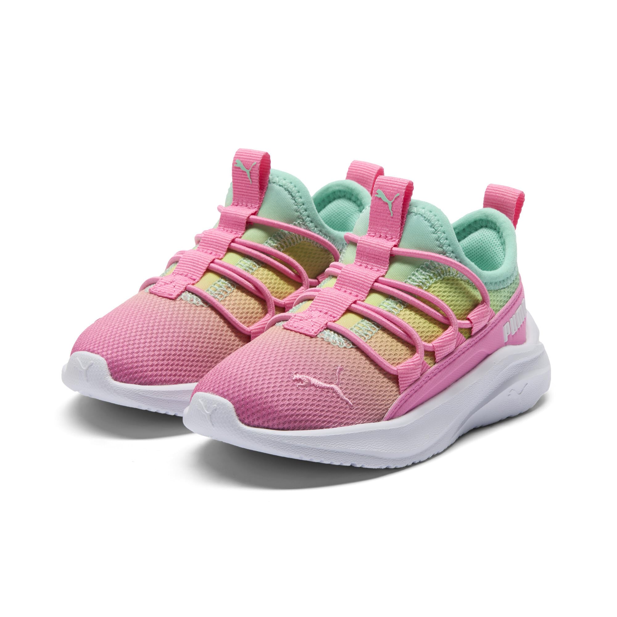 PUMA SOFTRIDE ONE4ALL Slip ON Sneaker, Fast Pink-Mint, 12.5 US Unisex Little Kid