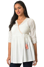 Aurelia Women White Angarakha Gathered Kurti