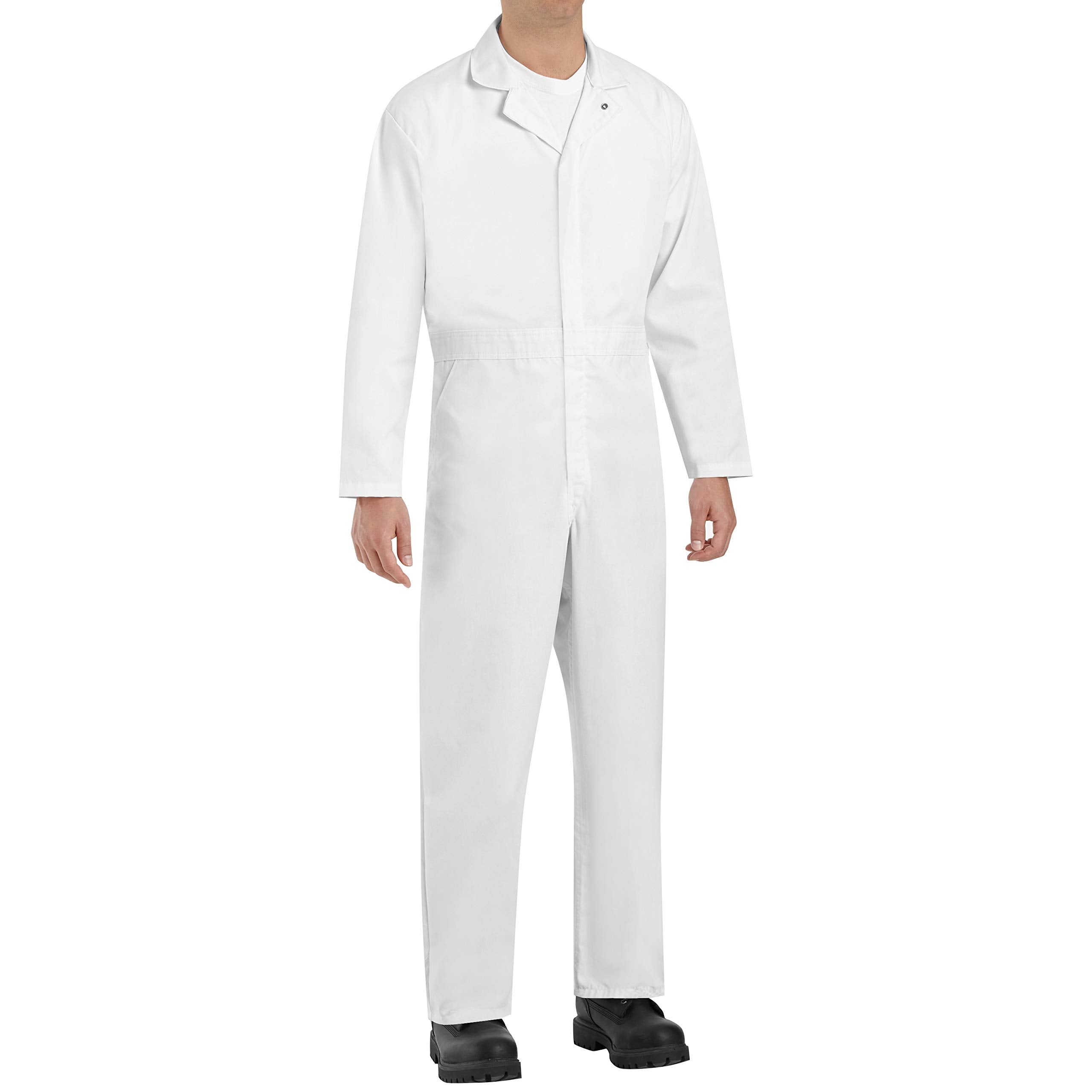 Red Kap Men's Twill Action Back Coverall, White, Small