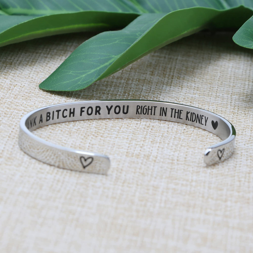 JoycuFF Best Friends Gifts for Her Women Inspirational Bracelets for Friends Friendship Stainless Steel Cuff Birthday Christmas