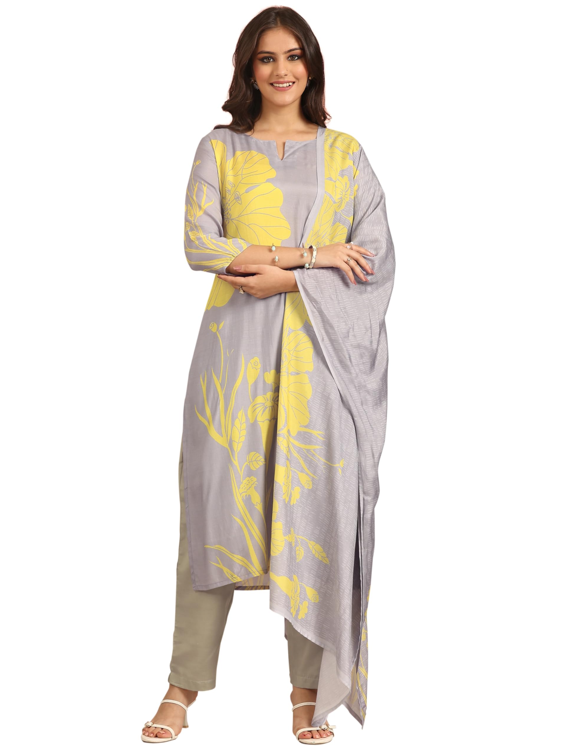 Libas Woven Design Velvet Straight-fit Kurta Set for Women (49627S)