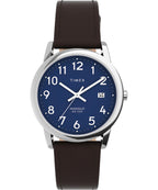 Timex Men's Easy Reader 35mm Watch - Black Strap Blue Dial Silver-Tone Case