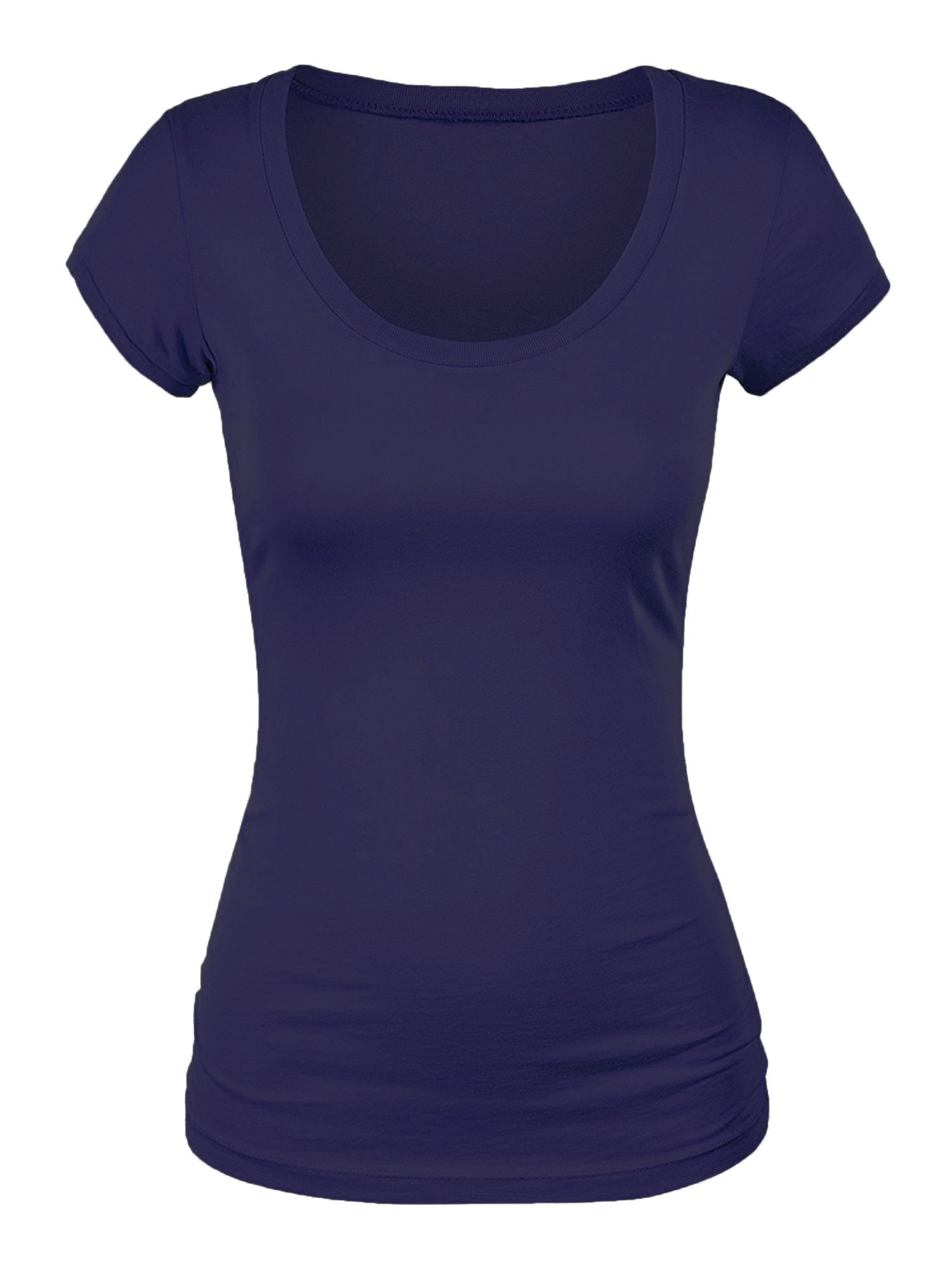 Emmalise Women's Short Sleeve Tshirt Scoop Neck Tee Value Set (3Pk, Deep Jungle, Purple, Red, Large)