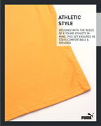 PUMA Boys' T-Shirt - Cat Logo T-Shirt for Boys - Athletic Crewneck Short Sleeve Tee (S-XL), Size Large, Medium OrangeGrey