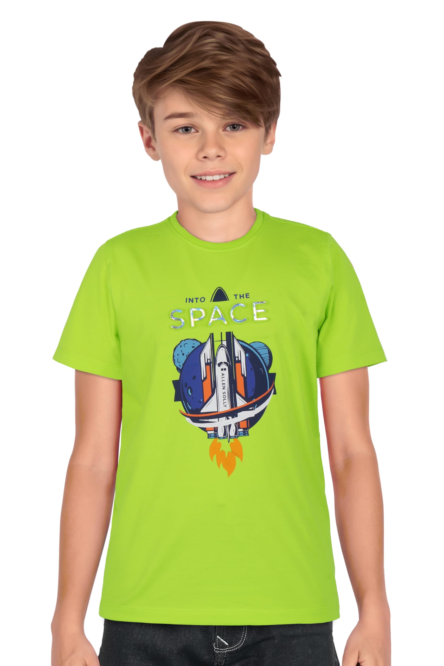 Allen Solly Boys Regular Fit Printed Casual Cotton Short Sleeve T-Shirt